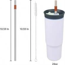 - Pajitas de repuesto compatibles con vaso de 24 onzas, con 1 cepillo para polvo, paquete de 6 6 colores - 6 colores - Ver 3
