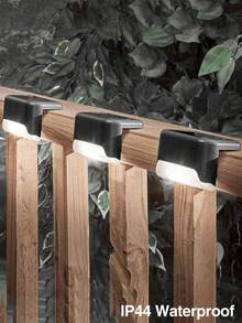 4pcs Solar Deck Lights, IP44 Waterproof Outdoor LED Step Lights, Wireless Fence Stair Lights, Dusk To Dawn Automatic On/Off, Solar Wall Mounted Landscape Lighting, Suitable For Railings, Patio, Poolside, Garden, Backyard, Pathway Holiday Decoration - Multicolor - View 8