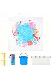 1 buah Alas Bermain Air Lipat untuk Anak, Alas Bermain Air Luar Ruangan 2-in-1, Alas Pantai & Kolam Renang Tahan Air dan Tahan Pasir - MultiWarna - View 7