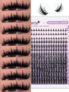 FQBFQB 238pcs Anime Lash Clusters, Fairy Eyelashes,D Curl, 9-16mm Mixed, Lightweight Reusable Fluffy Volume Lashes, DIY False Eyelashes For Beginners, Dense Eyelashes For Daily Wear, Date Night, Party & Wedding Makeup,Individual Eyelashes - D - View 5