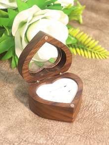 Wooden Jewelry Box, Black Walnut Jewelry Organizer For Rings, Necklaces, Earrings, Vintage Engagement Ring Storage Box - Square-shaped, White-lined, With Windows - View 8