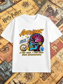 Men Plus Size T-Shirts - White - View 2