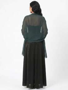 Chiffon Shawl, Suitable For Brides, Weddings, Evening Dresses, And Special Occasions - Dark Green - View 3