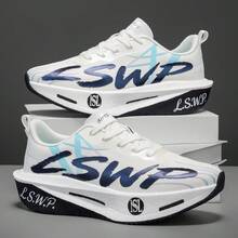 Men's Running Shoes, Men's Casual Sports Shoes, Lightweight Cushioning Carbon Plate Sole, Lace-Up Low-Top Design, Comfortable For All Seasons, Suitable For Outdoor Sports, Casual Fitness, Outdoor Activities, All-Season Shoe Style, Modern Casual Shoes, Fashionable And Versatile, Suitable For All Seasons - White - View 15