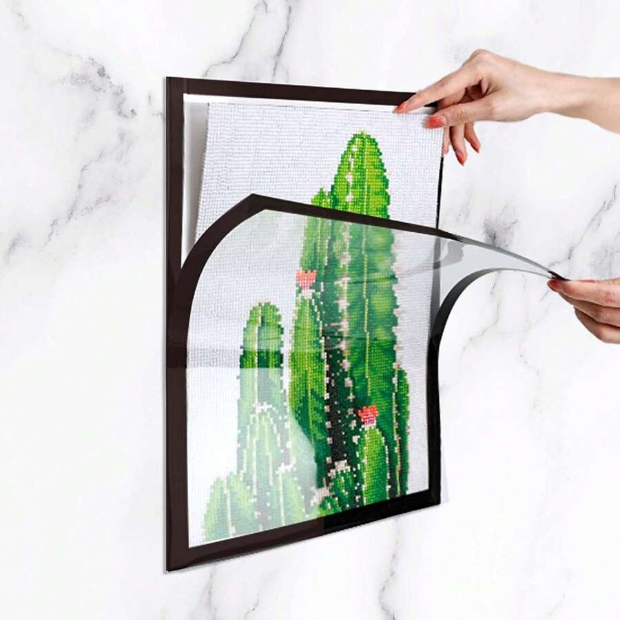 1/2 buah Bingkai Foto Magnetik Perekat Diri, Bingkai Pajangan Plastik yang Dapat Dipasang di Dinding Tanpa Pengeboran, Bingkai Penyimpanan Dokumen & Foto Magnetik Papan Tulis, Tidak Perlu Pemasangan - Beraneka warna - View 1