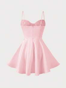 Elegant Date Everyday Romantic Slip Dress - Pink - View 8