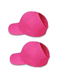 1/2件組 女款馬尾棒球帽 亂髮髻帽 防曬帽 戶外沙灘帽 - rose cap - 查看 15