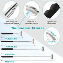 1Pc Upgraded 5-Section Extendable Back Scratcher – 15-Rake Stainless Steel Telescopic Tool With Ergonomic Grip, Portable Massager For Men & Women, Ideal Birthday & Christmas Stocking Stuffer - A - View 3