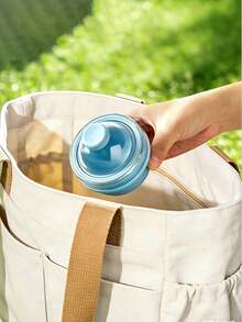 1pc 2-In-1 Foldable Ice Ball Maker, Reusable Portable Ice Ball Mold With Straw And Lid, Mini Tray, Leak-Proof Travel Cup, Suitable For Whiskey, Coffee, Juice - Multicolor - View 2