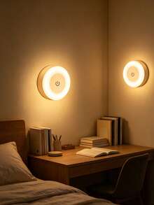 1pc Touch Sensor Night Light, Dimmable LED Bedside Lamp, Touch Mini Stair Light, Cabinet Light, Wireless Mini Cabinet Light, Portable LED Night Light, 3 Color Adjustable, Type-C Charging, Suitable For Hallway, Bedroom, Bathroom, Living Room - White - View 9