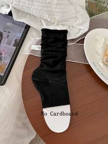 1 Pair Women's Korean Style Rolled Cuff Solid Color Slouch Socks, Fashion Minimalist Thin Breathable Spring Summer Leg Warmers - Multicolor - View 17