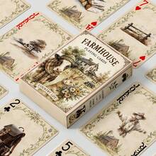 YFOPEN Farm Playing Cards, Vintage Farm Style, Featuring Farm Tools, Farm Animals, Farm Landscapes, Nostalgic Pastoral Style Leisure Cards, Home Gathering Entertainment Table Game Cards, Casual Fun Desktop Game Cards. - Multicolor - View 1