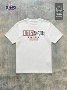 Original HPC POLO T-Shirt With Round Neck And Short Sleeves – Themed Graphic Design "HPC: London England Heritage" – 100% Cotton - 白色 - 查看 2