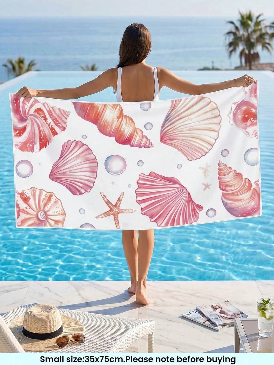 1pc Beach Towel, Beach Essential, Vacation & Bathroom Decor, Super Absorbent, Suitable For Beach, Travel, Swimming And Daily Use, Soft Microfiber, Lightweight & Portable, Windproof, Sun Protection, Sandproof, Summer Travel