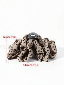 1pc Women's 14cm/5.51 Inch Solid Color Fabric Leopard Print Cloud Double-Sided Bow Large Hair Claw Clip Hair Accessory, Elegant And Sweet Campus Style, Suitable For Party, Prom, And Daily Wear - Multicolor - View 3