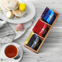 Wooden Tea Bag Storage Box With Dividers, Coffee Pod Organizer, Desktop Solid Wood Organizer Box, Portable Storage Box - Multicolor - View 3