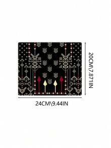 Thảm trải bàn dài cho bàn làm việc màu đen họa tiết dệt Fair Isle, in bông tuyết mùa đông và mũi tên, phong cách Bohemian trang trí nhà cửa cho bàn ăn và bàn trang điểm, trang trí Giáng Sinh - Xem 11