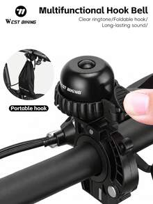 WEST BIKING Bicycle Bell Multi Functional Hook Aluminum Alloy Bell Suitable For 22.2-31.8mm Handlebars Convenient Cycling Equipment - Multicolor - View 2