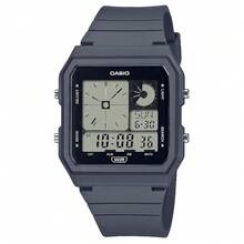 Reloj digital Casio POP con correa renovable de base biológica, retroiluminación LED y alarma diaria - Gris - Ver 1