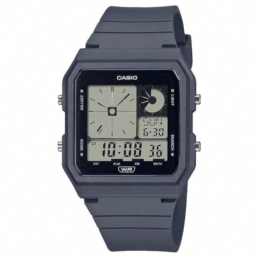 Reloj digital Casio POP con correa renovable de base biológica, retroiluminación LED y alarma diaria - Gris - Ver 1