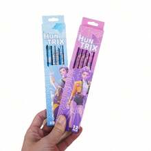 12pcs K-Pop High Quality Graphite Pencil Set, Cute Cartoon Character Print Exam Pencils, Aesthetic Smooth Writing Pencils, Suitable For Homework And Office Documents - Multicolor - View 2