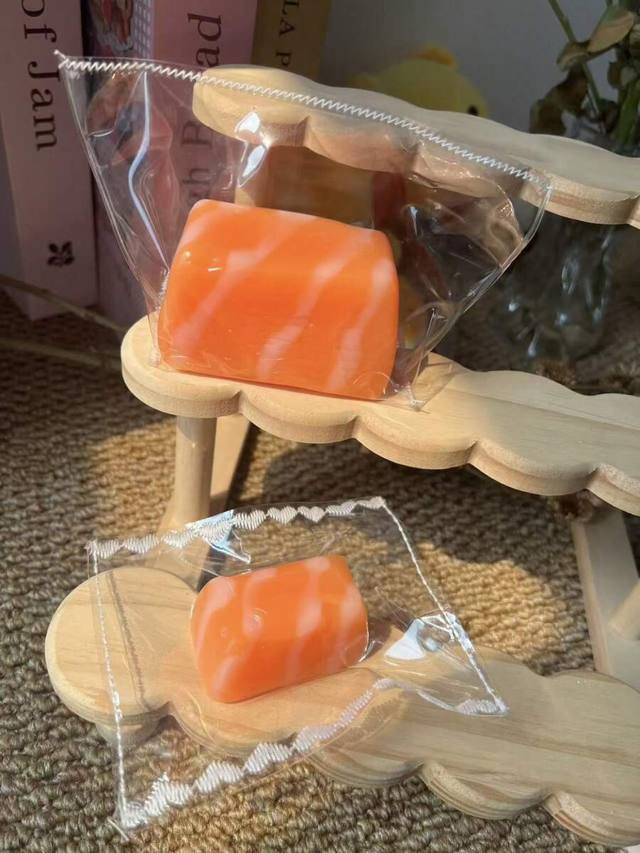 Bloques de Salmón Cremoso, Juguete de Silicona Grande de Salmón para Apretar, Juguete Anti-Estrés para Adultos, Tacto Suave, Juguete de Rebote Lento, Una Presión Una Hendidura, Favorito para Debilidad Muscular, Regalo de Cumpleaños, Regalo de Vacaciones, Regalo Perfecto