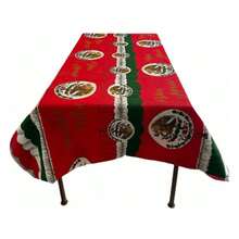 Mantel Fiestas Patrias 16 Septiembre 3x1.5m | Decoración Mexicana Comedor - Rojo - Ver 6