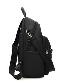 Black Multifunctional Mini Backpack, Lightweight Anti-Theft Small Backpack, One Shoulder Crossbody Commuter Women's Bag - Black - View 4