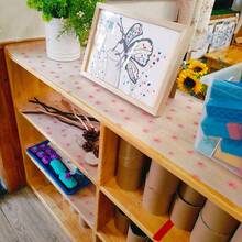 1 Roll Cherry Blossom Pattern Thickened Kitchen Cabinet Shelf Liner, Non-Adhesive Drawer Liner, Anti-Slip Cabinet Liner, Washable EVA Refrigerator Liner, Easy To Cut Refrigerator Liner. - Cherry Blossom Pattern - View 3