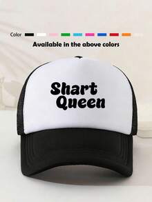 1pc Unisex Printed Decorative Funny Sponge Mesh Trucker Hat Baseball Cap Sun Hat Dad Hat, Suitable For Daily Use, Travel, Hiking, Climbing, Beach Vacation - Style S - View 2
