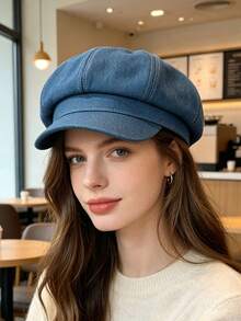 1pc Fashionable Distressed Denim Baseball Cap For Women, Women's Denim Hat, Summer Sun Protection Accessory, Summer Sun Hat - Multicolor - View 4