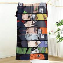 Naruto Akatsuki Group Character Print Quick Dry Microfiber Beach Towel - A - View 3
