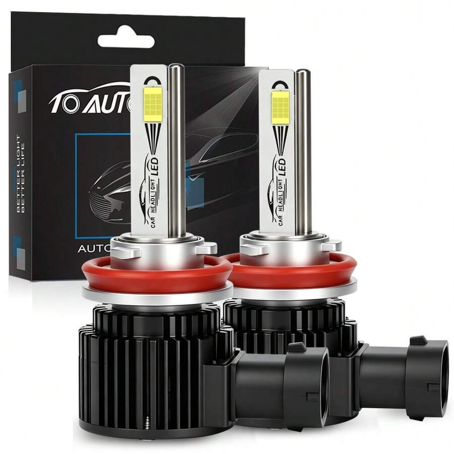 TOAUTO 2PCS H7 H11 9005 9006 LED Headlight Bulbs 30000LM 6000K White CanBus Error Free, High Low Beam For ORIGINAL Socket, Replacement For Car SUV - A - View 1