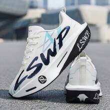 Men's Running Shoes, Men's Casual Sports Shoes, Lightweight Cushioning Carbon Plate Sole, Lace-Up Low-Top Design, Comfortable For All Seasons, Suitable For Outdoor Sports, Casual Fitness, Outdoor Activities, All-Season Shoe Style, Modern Casual Shoes, Fashionable And Versatile, Suitable For All Seasons - White - View 8