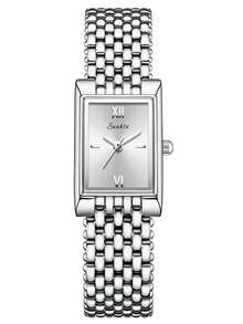 SUNKTA Fashion Women's Quartz Watch, Stainless Steel Bracelet, Waterproof For Daily Use, Exquisitely Compact Dial, Adjustable Bracelet - Silver - View 14