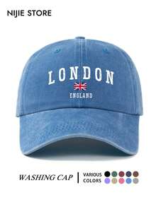1件多色可選 LONDON 印花女款時尚夏季棒球帽，輕量可調節彎帽簷，百搭透氣多功能，復古水洗棒球帽，適合日常穿搭、街頭風格與日常使用，送給家人朋友的完美禮物 - A - 查看 8
