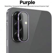 For Samsung Galaxy A57/A37 Case Luxury Diamond Metal Ring Tempered Glass Camera Lens Protector Cap Galaxy A56 A36 A26 A37 A57 5G - Multicolor - View 17