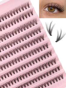 Faux cils en grappes 20D Wispy, légers et moelleux, grappes de cils individuelles DIY, boucle D, longueur mixte 8-16 mm, extensions de cils à bande fine segmentée, volume naturel, faux cils réutilisables, conviennent aux débutants pour le maquillage quotidien, les rendez-vous, les fêtes et les mariages - Voir 3
