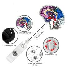 1pc Retractable Badge Reel With Swivel Clip And Easy-Pull Lanyard For Nurses - Multicolor - View 3