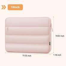 TECOOL 13.3-16 Inch Laptop Protective Sleeve, Soft Quilted Laptop Bag With Front Pocket, Portable Computer Bag Compatible With MacBook Pro Air, HP Laptops And Other Brand Laptops, Women's Office And Travel Computer Bag - View 13