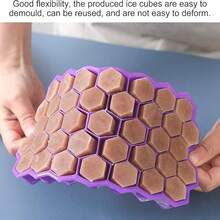 Silicone Honeycomb Ice Cube Tray With Lid - 37 Cavities, Flexible Ice Maker, Suitable For Summer Drinks, Easy Release And Easy To Clean, Essential For Cold Beverages - Multicolor - View 8