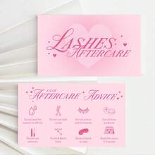 Pink Lash Extension Aftercare Card | 50 Pack | Lash Aftercare Instruction Minimalist Cards Double Sided Size 3.5 X 2 Inches Eye Lash Aftercare Kit For Clients With 2-3 Week Refill Instruction - 3.5 X 2 Inches - View 4