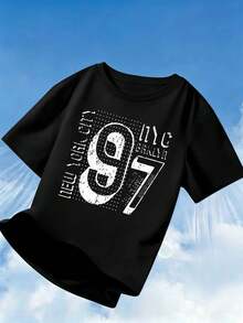 T-S HIR T graphique ho m me style New York 97 en coton premium, décontracté, confortable et résistant, avec imprimé artistique - Noir - Voir 1