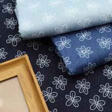 1pc Flower Pre-Washed Denim Fabric - 66.93 X 19.68 Inches (175 X 50cm) For DIY Craft Projects, DIY Wallet Making, Bags, Party Decor, Tablecloths, Gift Wrapping, Cushions & Furniture Covers - Default - View 4