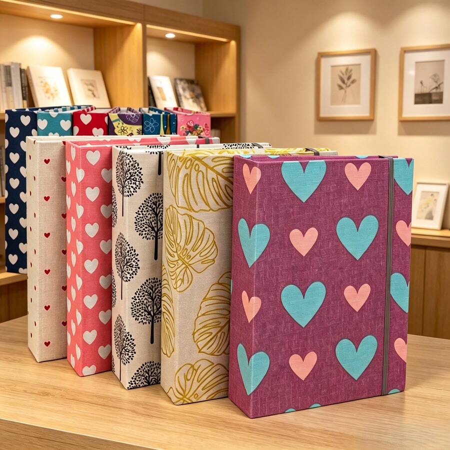 200 Slots Creative Large Capacity Family Photo Album, Holds 200 Pcs 6 Inch Photos, Multiple Styles With Leaf & Heart Pattern, Perfect For Home Living Room Office Decoration, Wedding, Kids, Travel, Family And Baby Memory Record