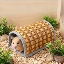 1pc Natural Grass Mat Nest, Summer Cooling Bed For Hamsters, Golden Hamsters And Small Pets, Durable Shelter - View 3