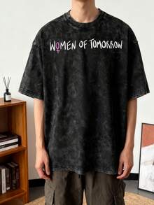 "Women Of Tomorrow" Black T-Shirt, Anime Items, Anime T-Shirts, Funny T-Shirts For Men, Printed T-Shirt, Top, Unisex, Casual, Loose Fit, Vintage Fashion, Style - 黑色 - 查看 2