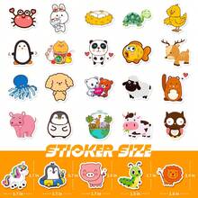 100pcs Cute Animal Theme Small Stickers No Repeated Waterproof 4.3cm/1.7inch Sticker Pack For Water Bottles, Phone, Scrapbooking, Luggage -Creative Decoration Stickers Perfect For Party Favors Gift/Deco, Christmas,Birthday Decorations - Multicolor - View 5