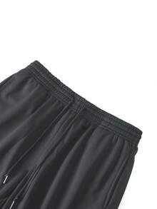 男士夏季時尚舒適休閒玫瑰印花短褲套裝 - 黑色 - 查看 5