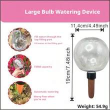 4件組 750ml 超大容量透明圓形自動澆水裝置，家用自動滴灌澆水器，多肉植物澆水裝置，懶人澆水裝置，盆栽植物自動滴灌裝置，可澆水約6天 - 大圓球 - 查看 5